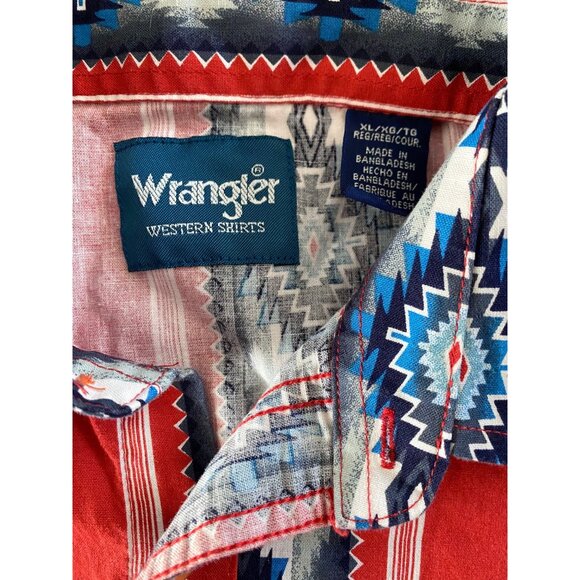 RARE Vintage Wrangler Western Shirts Print Pearl Snap Long Sleeve - Picture 2 of 3